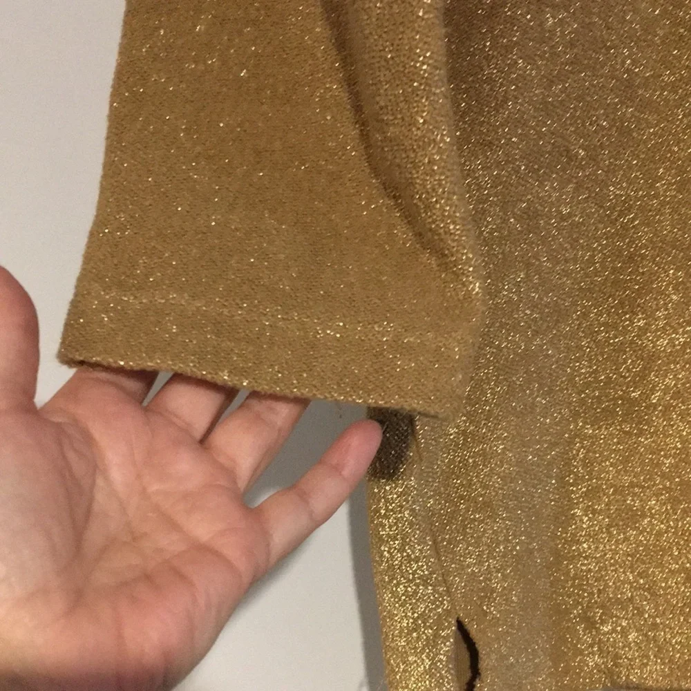 Banana Republic scoop neck gold sparkly sweater